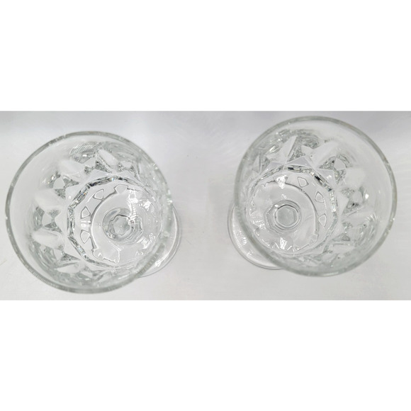 Arcoroc France Crystal Cut Water Goblets Set of 2 Clear Glass 6" Vintage Elegant - Picture 10 of 12